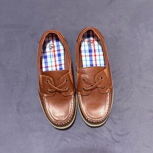 Boys Brown Leather Boat Shoes